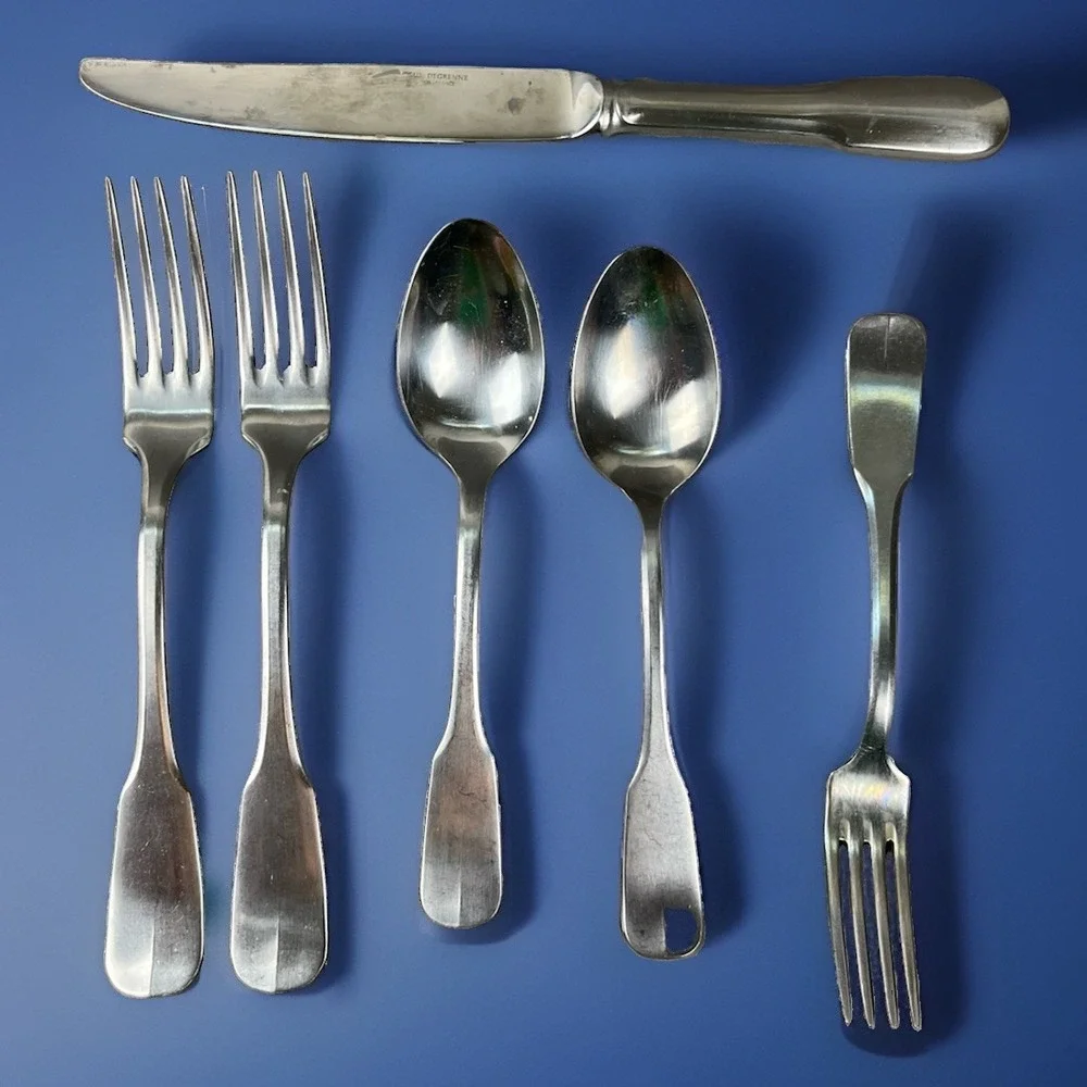 Guy Degrenne Vieux Paris Stainless Lot Knife, Fork, Spoon lot of 6